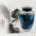 Elegant Blue Brass Urn