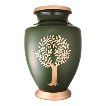 Olive Green Memorial Urn